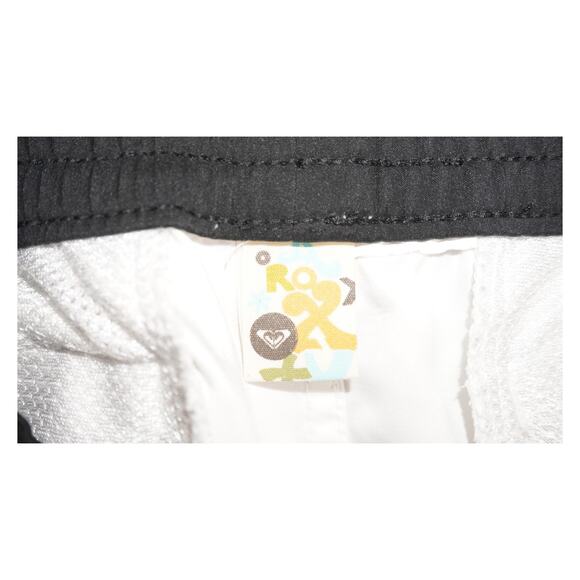 Roxy Rainbow Stripe Athletic Board Shorts Women’s Size M White Black Trim Retro - Picture 4 of 6